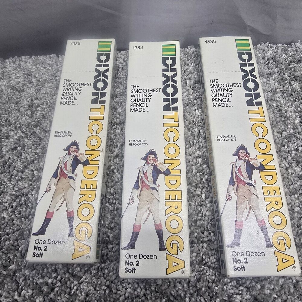 NOS VINTAGE DIXON TICONDEROGA  No. 2 SOFT PENCILS #1388 3 DOZEN